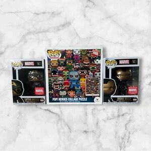 Marvel Pop! Heroes Puzzle with Captain America and Iron Man Figures NIB